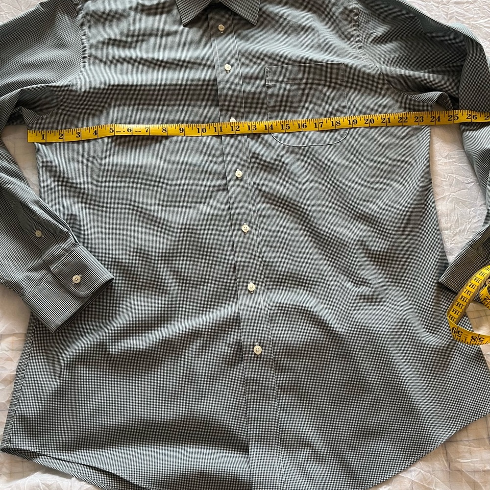 Jos A Bank Long Sleeve Button Down Green Bingham Dress Shirt - Picture 3 of 9